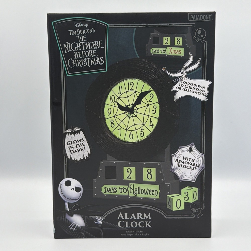 The Nightmare Before Christmas Countdown Alarm Clock - Glows In The Dark **NEW**